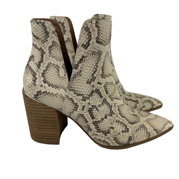 Steve Madden Kaylah Snakeskin Leather Pointed Toe Booties Size 7 - Picture 2 of 6